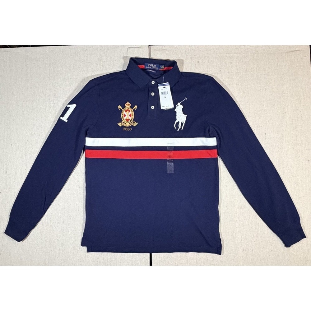 New With Tags Polo Ralph‎ Lauren Big Pony Navy Long Sleeve Shirt Medium